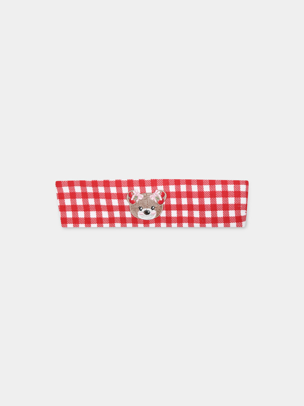 Red headband for baby girl with bear