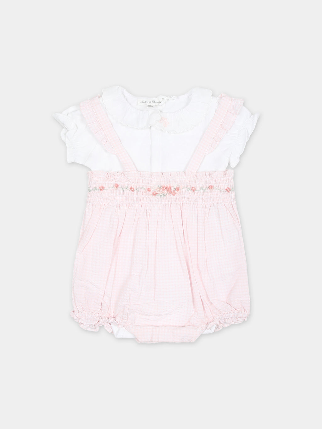 Salopette rose pour bébé fille en tissu Liberty