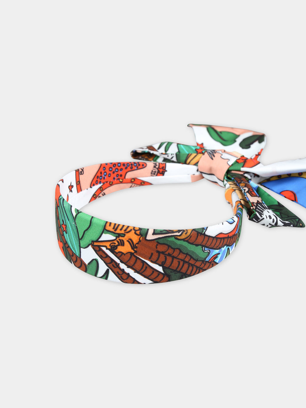 White headband for girl with pop print