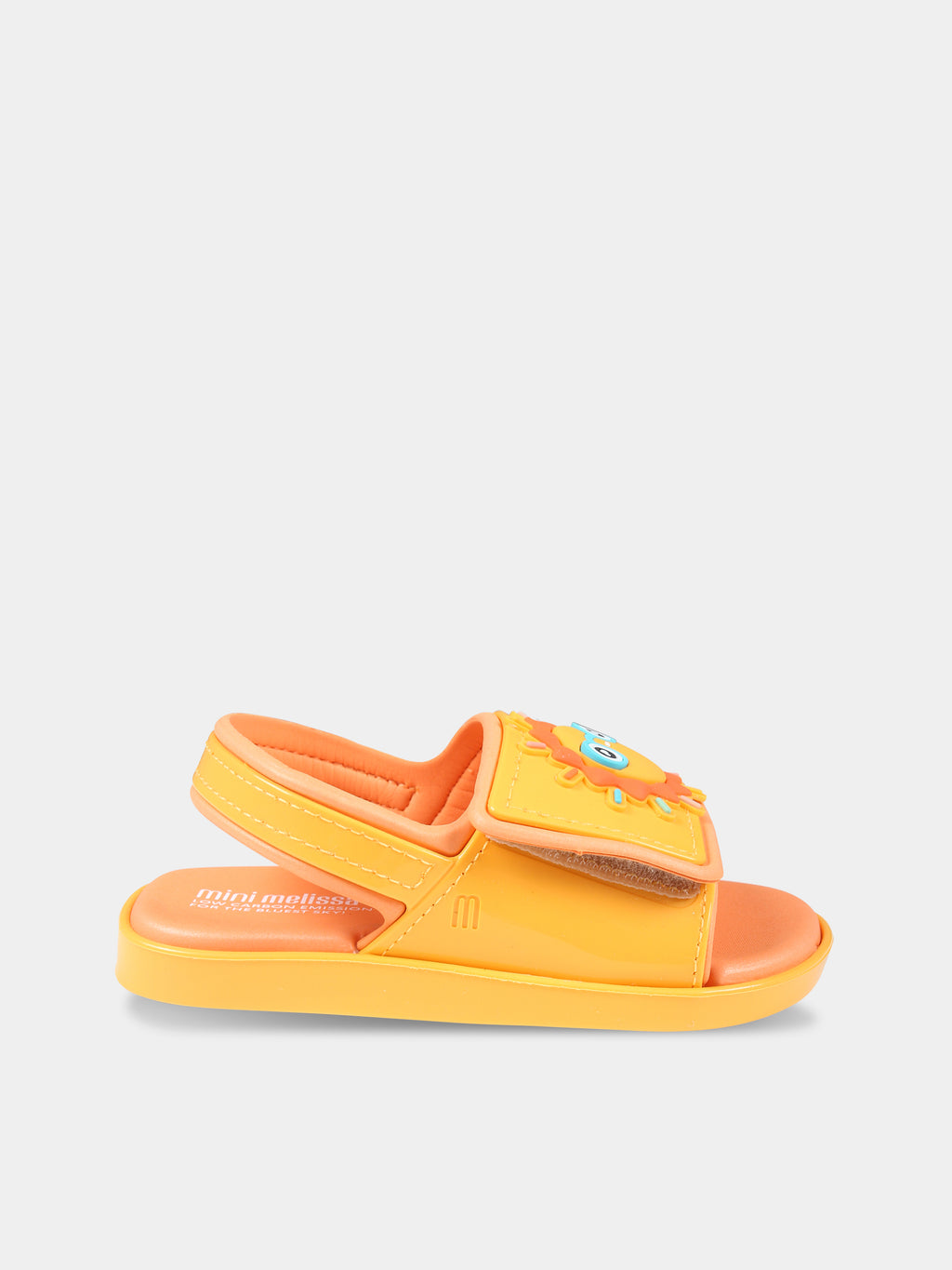 Orange sandals for kids with sun and cloud