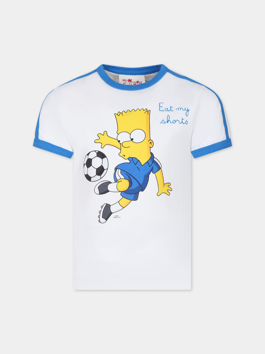 T-shirt bianca per bambino con Bart Simpson