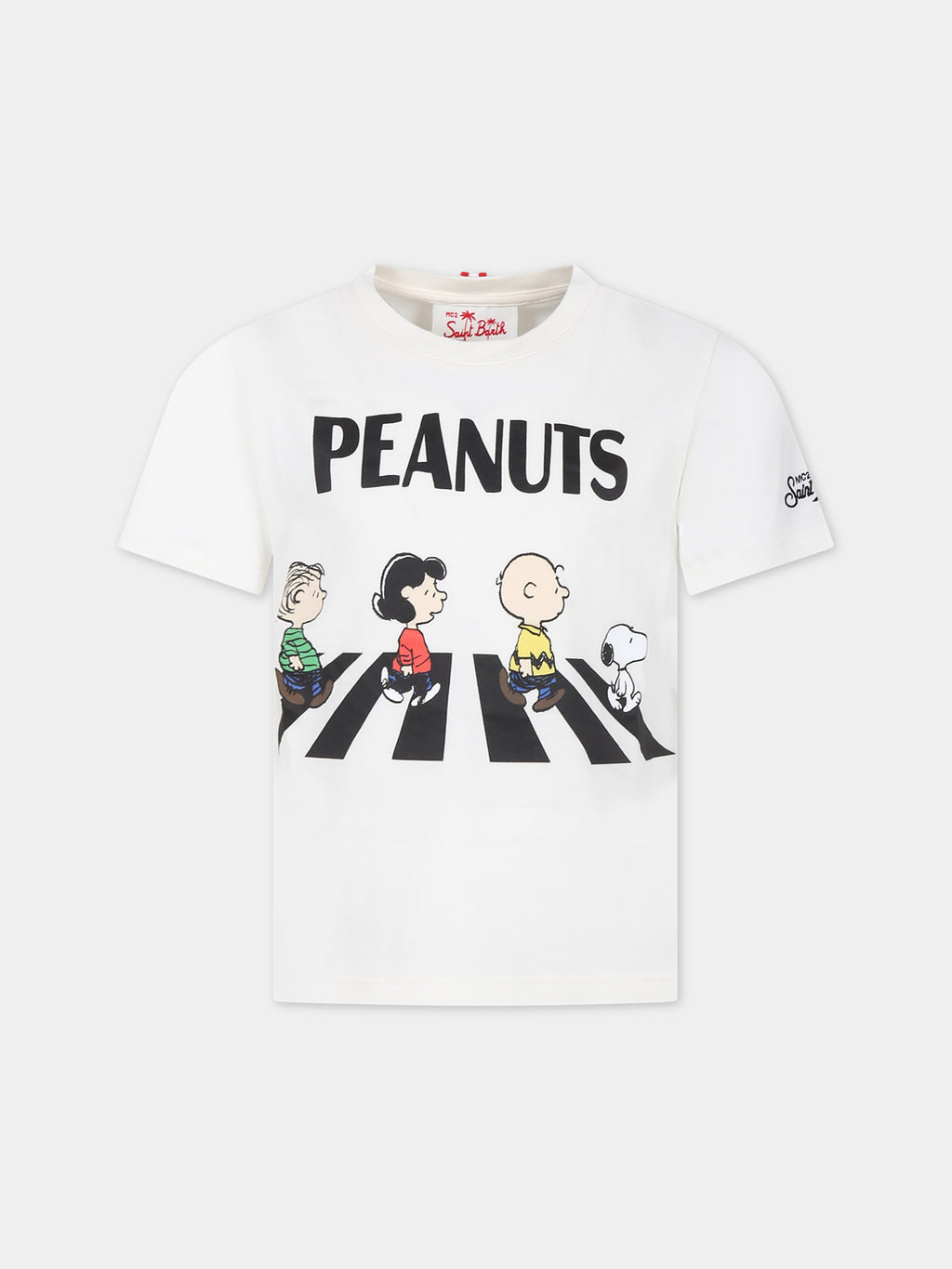 T-shirt avorio per bambini con stampa Peanuts