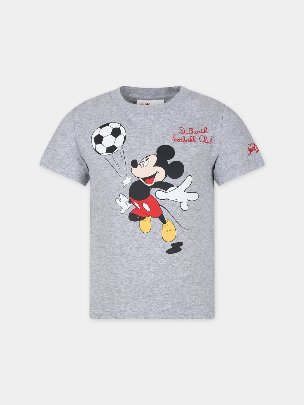 Grey t-shirt for boy with Mickey Mouse print
