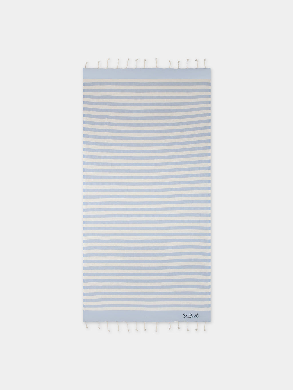 Light blue beach towel for kids with logo