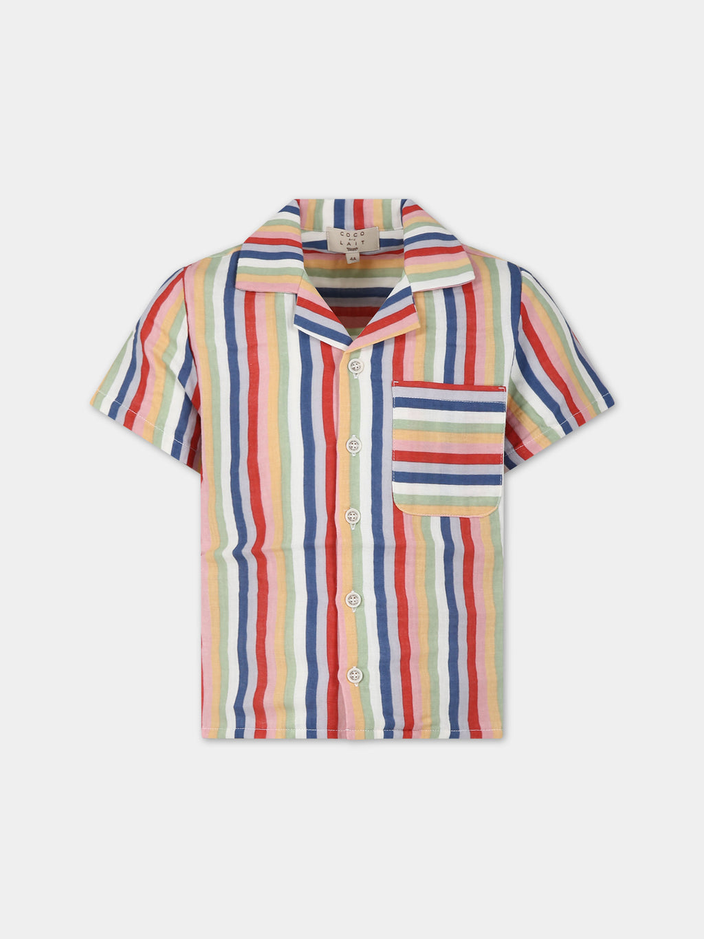 Multicolor shirt for kids with stripes pattern