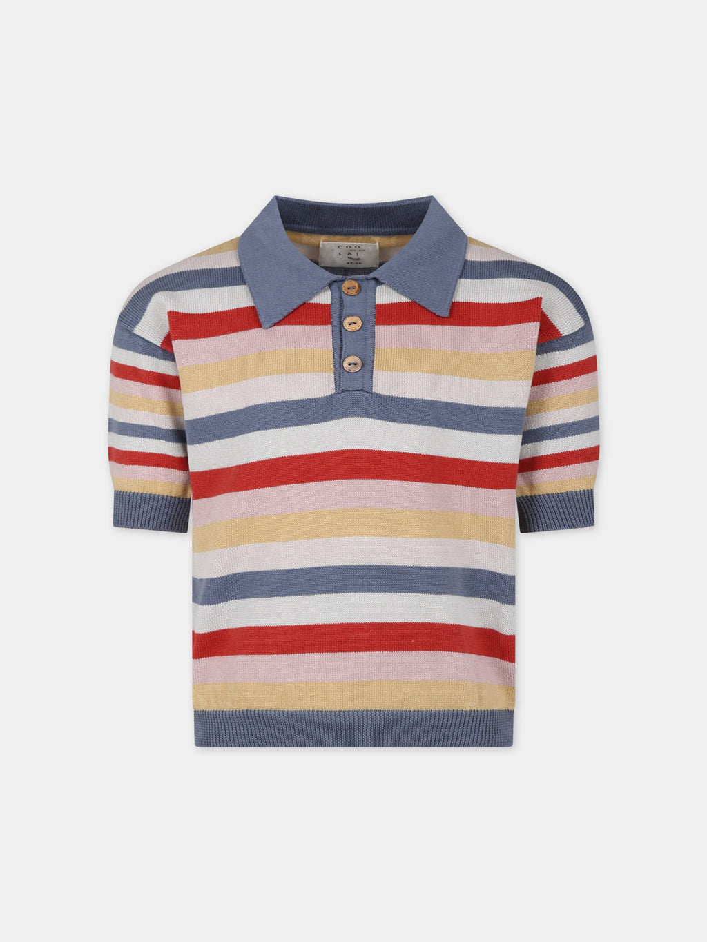 Multicolor polo shirt for kids with striped pattern