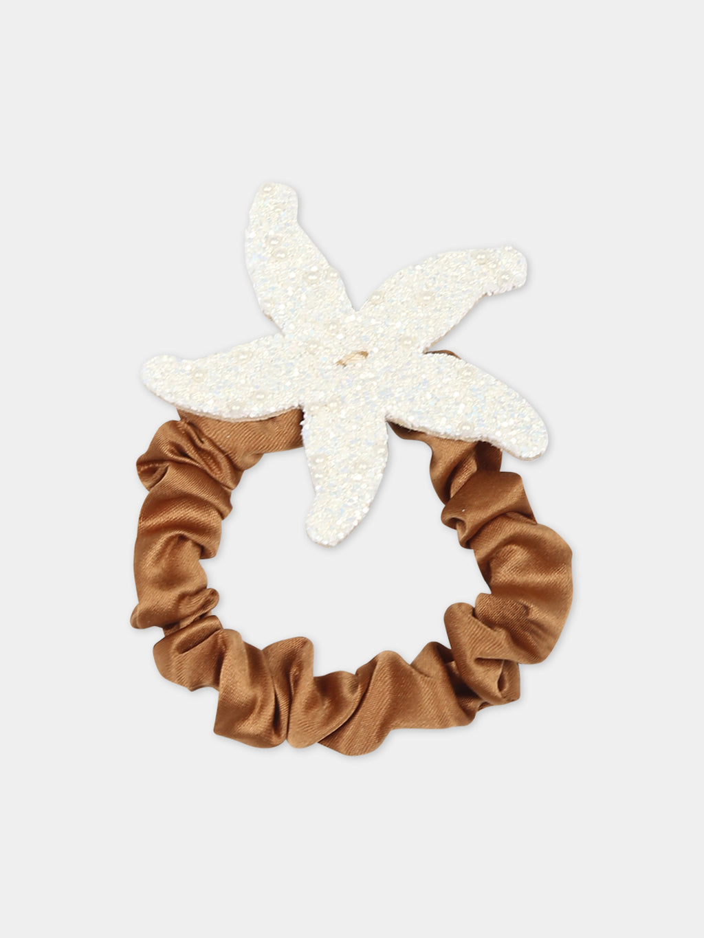 White scrunchy for girl with starfish