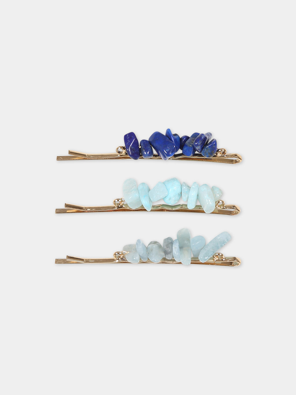 Light blue clips for girl with stones