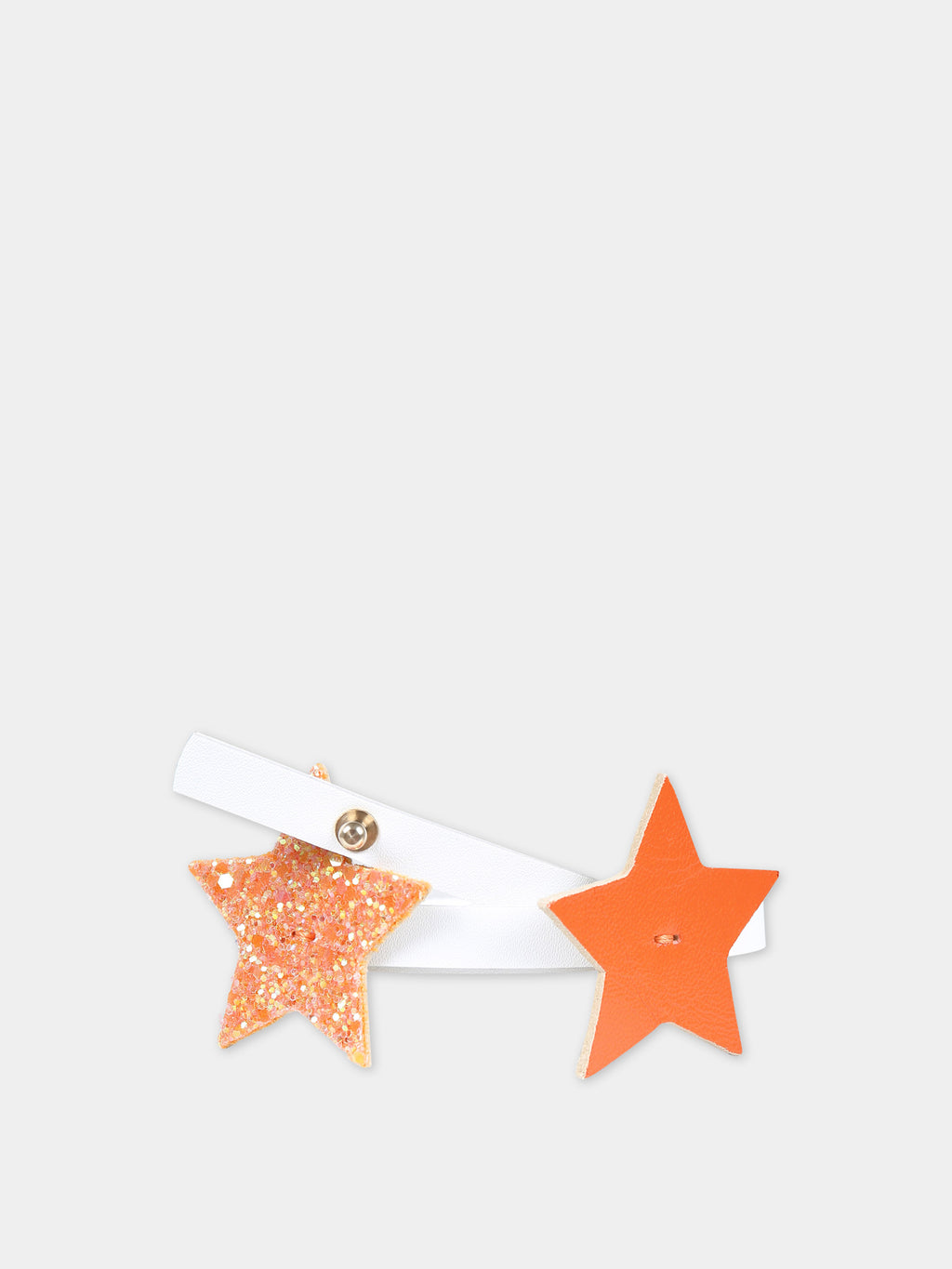 Ceinture orange pour fille avec étoiles