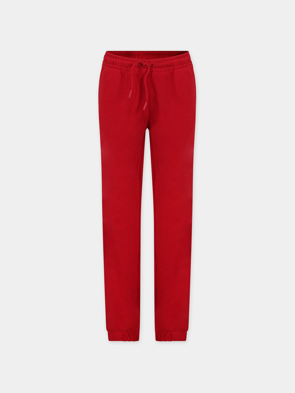 Red trousers for kids with embroidery
