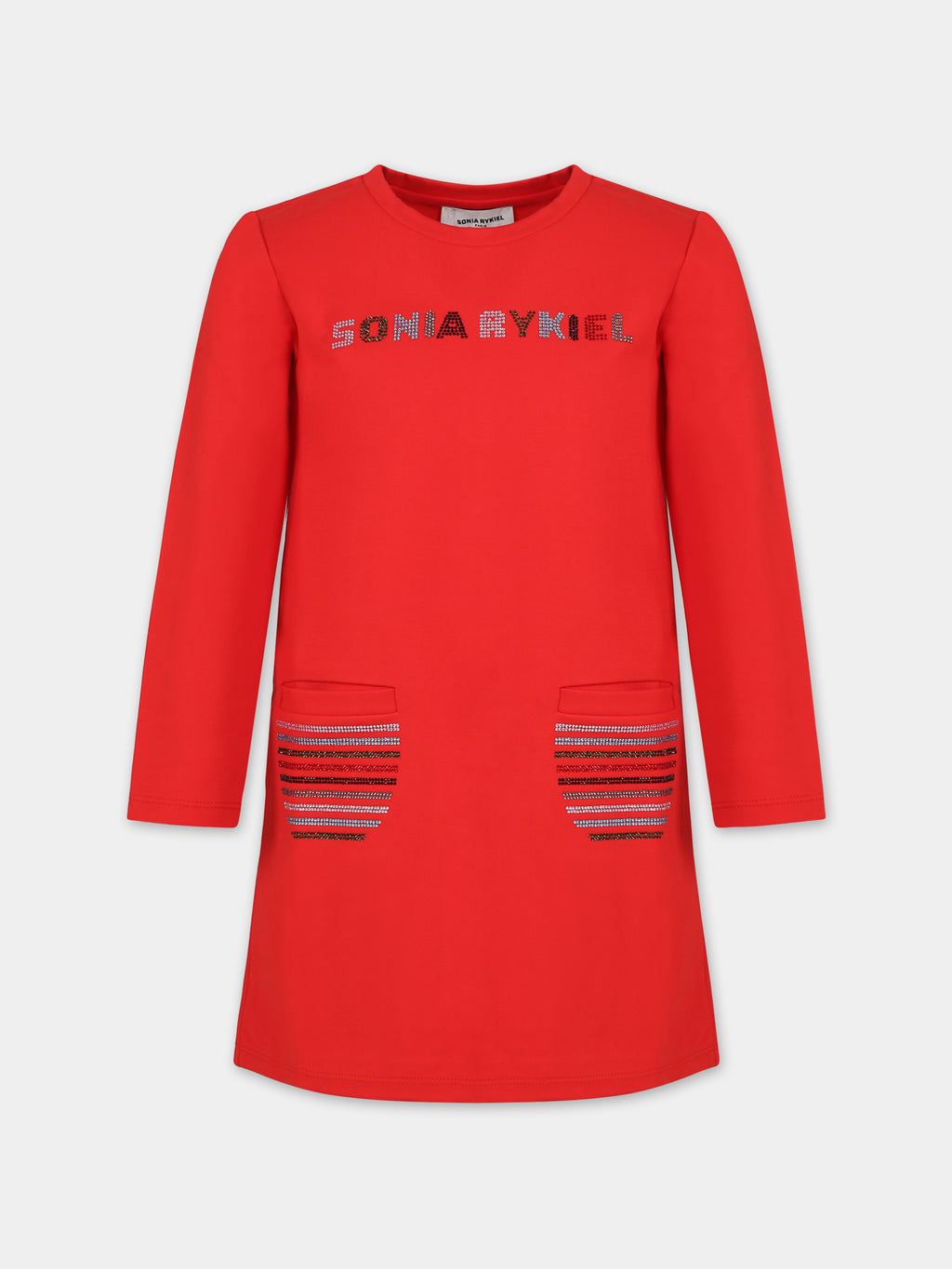 Robe rouge pour fille avec logo