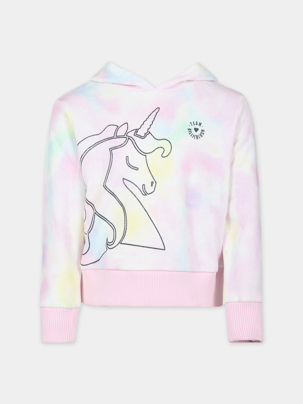 Pink sweatshirt for girl with unicorn