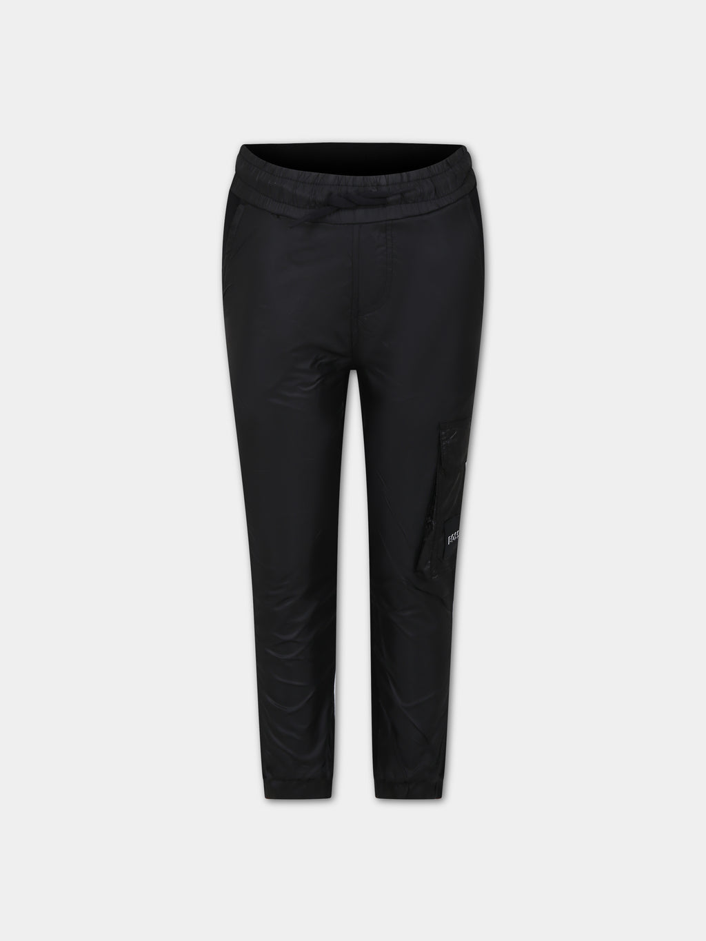 Black trousers for boy with logo