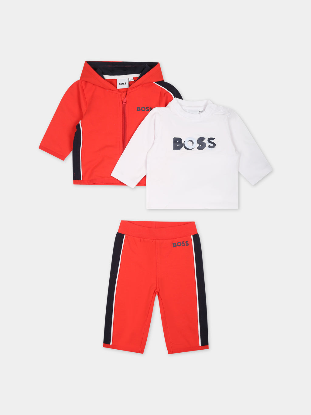 Orange set for baby boy with logo