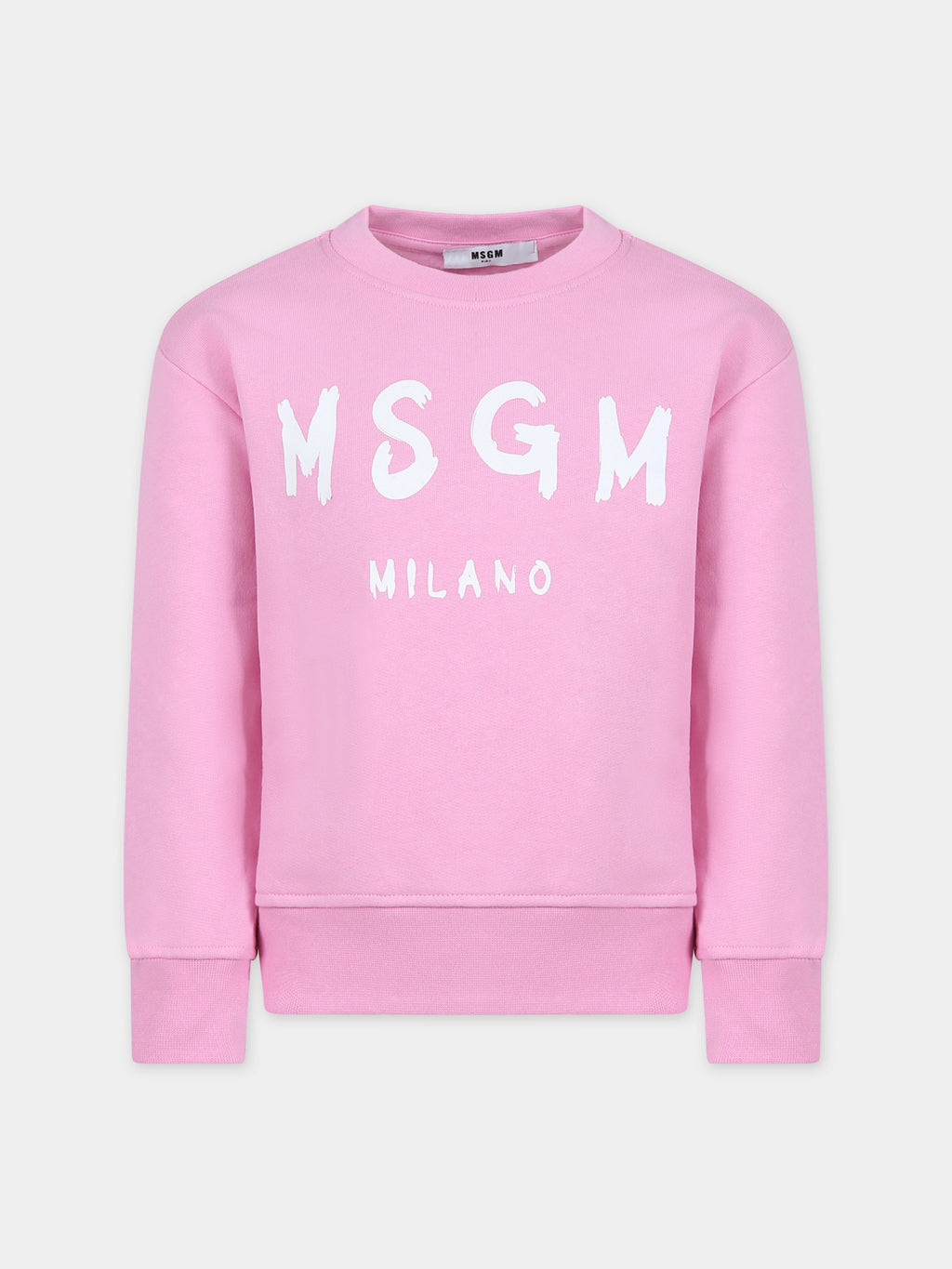 Pink sweatshirt for girl with logo