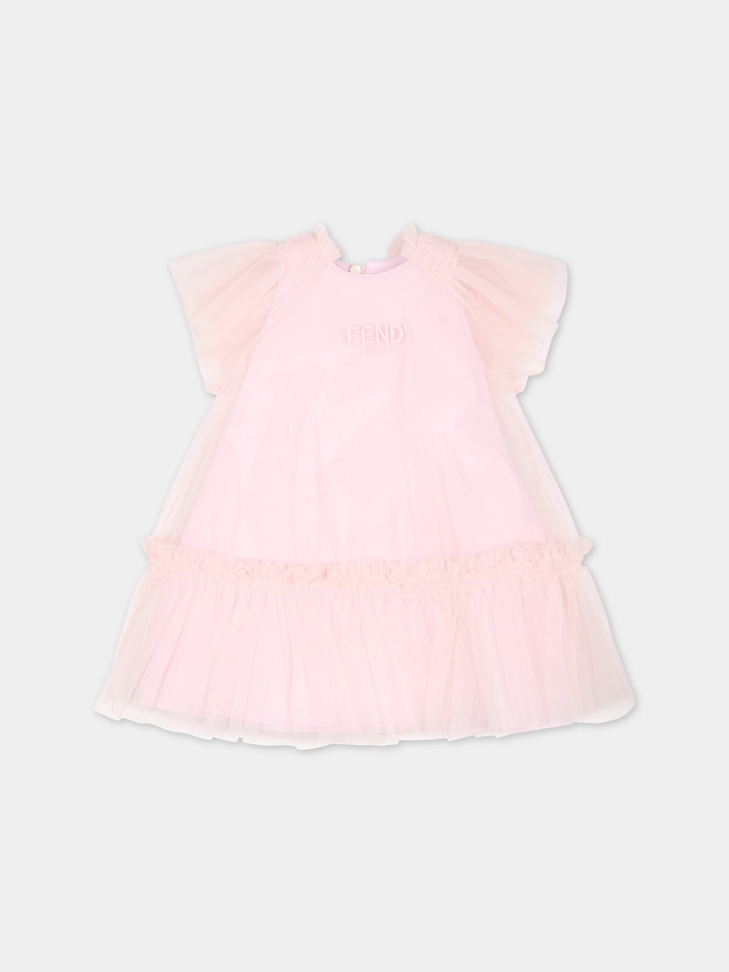 Pink dress for baby girl with logo