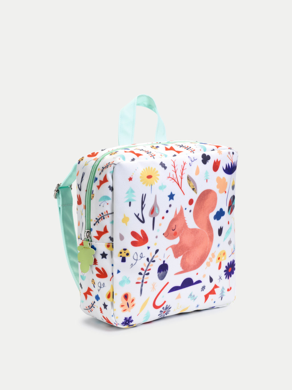 White backpack for kids with print