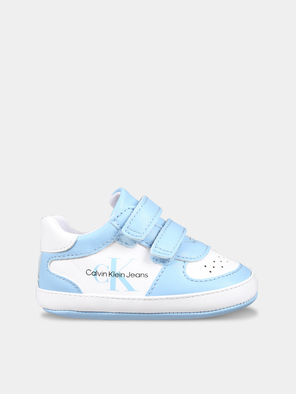 Light blue sneakers for baby boy with logo