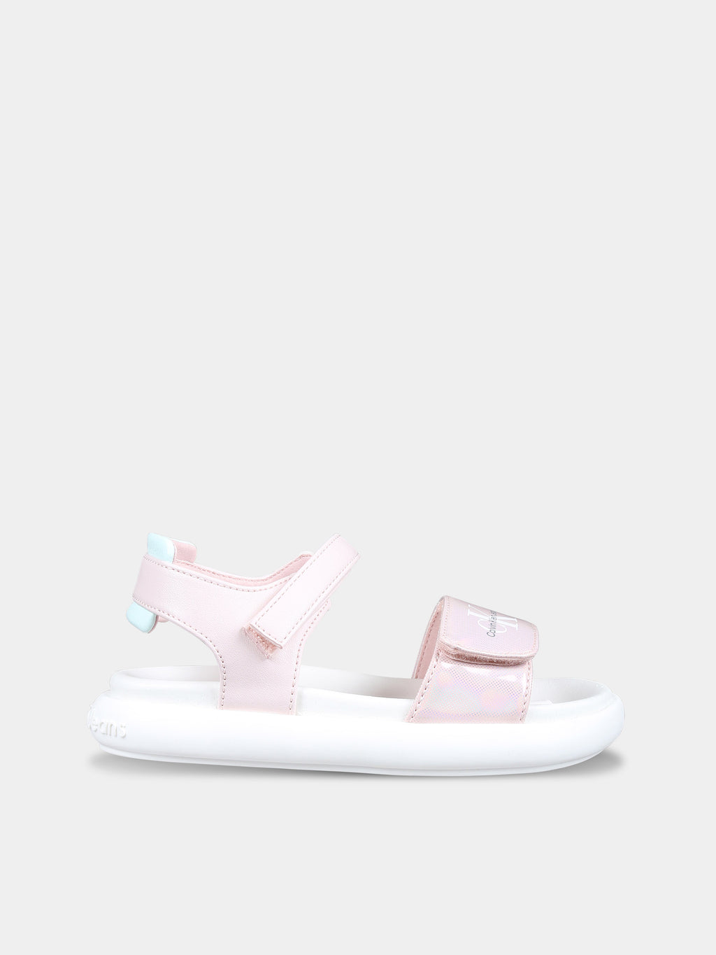 Sandales roses pour fille avec logo