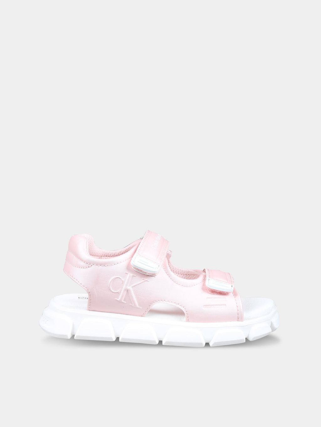 Pink sandals for girl with logo