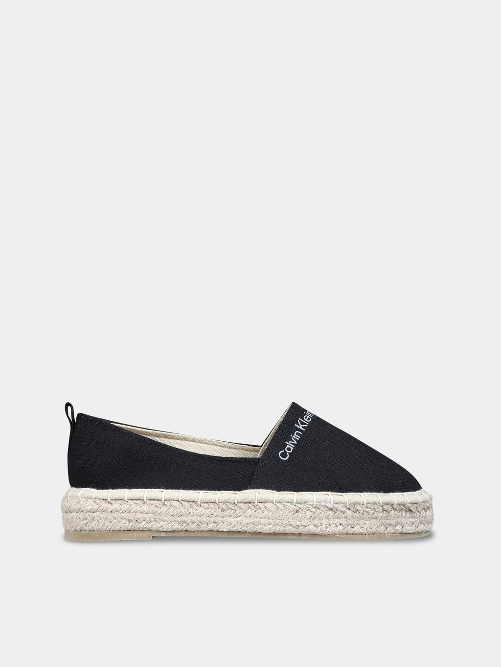 Black espadrilles for girl with logo