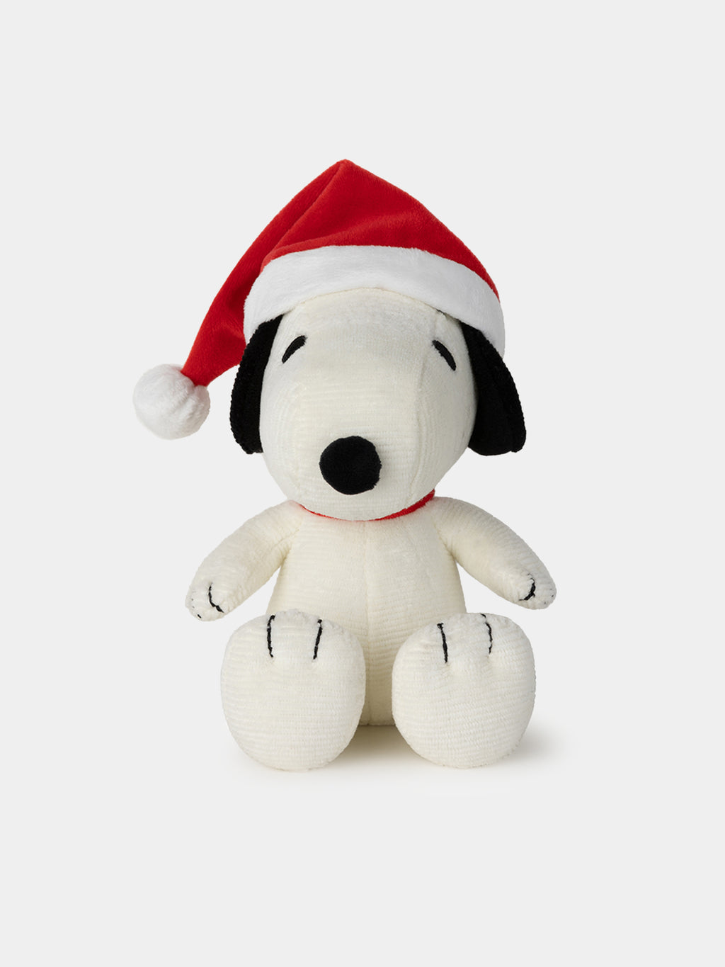 Peluche Snoopy bianco con cappello natalizio per bambini