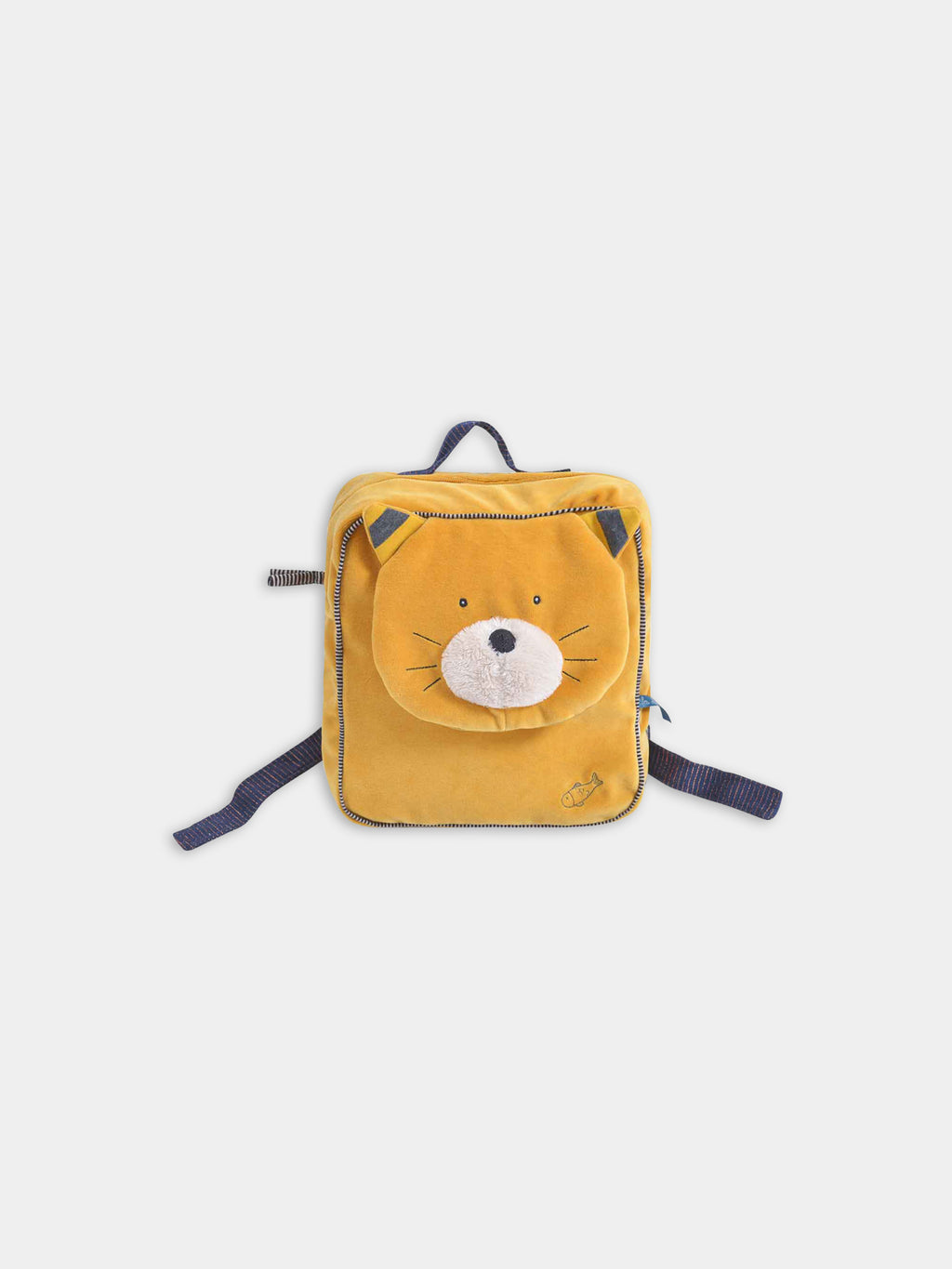 Yellow backpack with kitten for kids