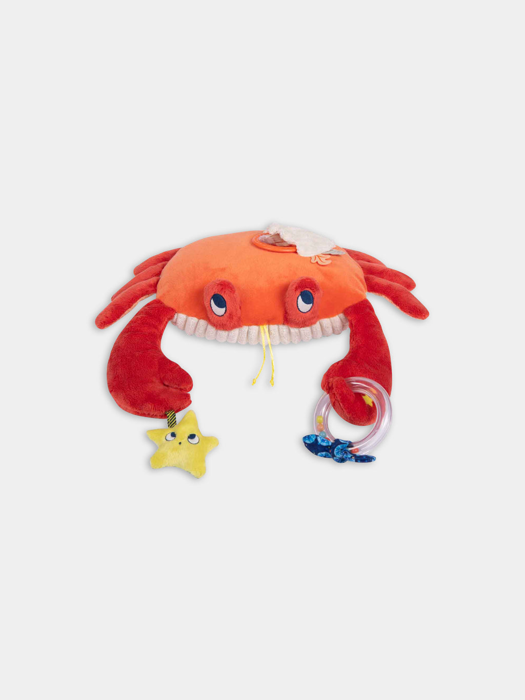Orange crab-shaped soft toy for kids