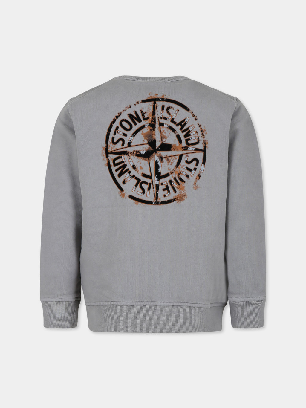 Grey sweatshirt for boy with compass