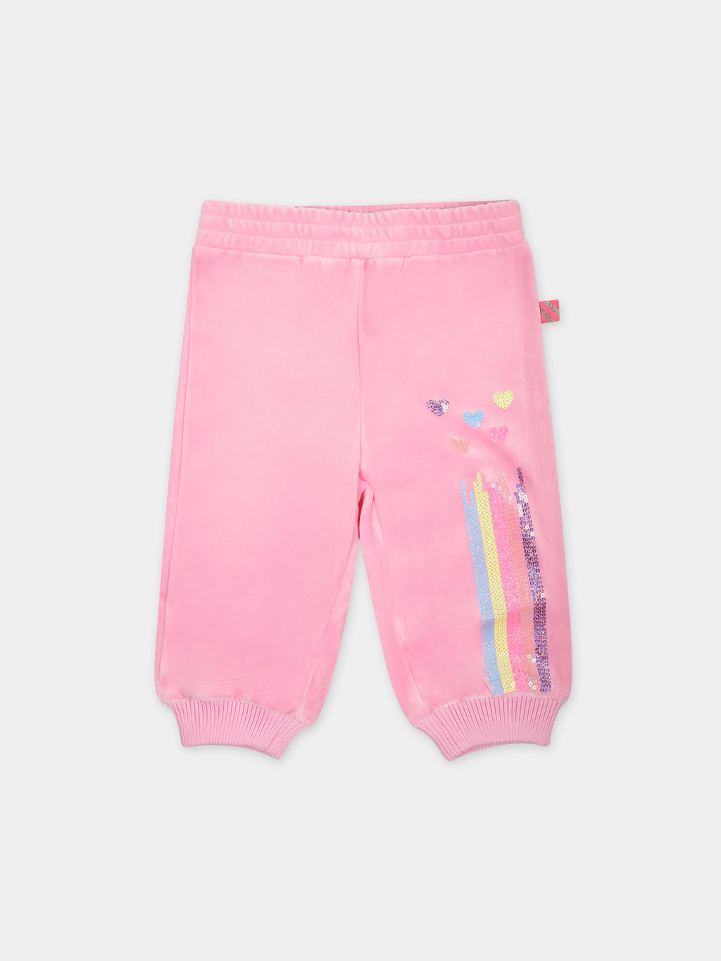 Pantaloni rosa per neonata con cuori