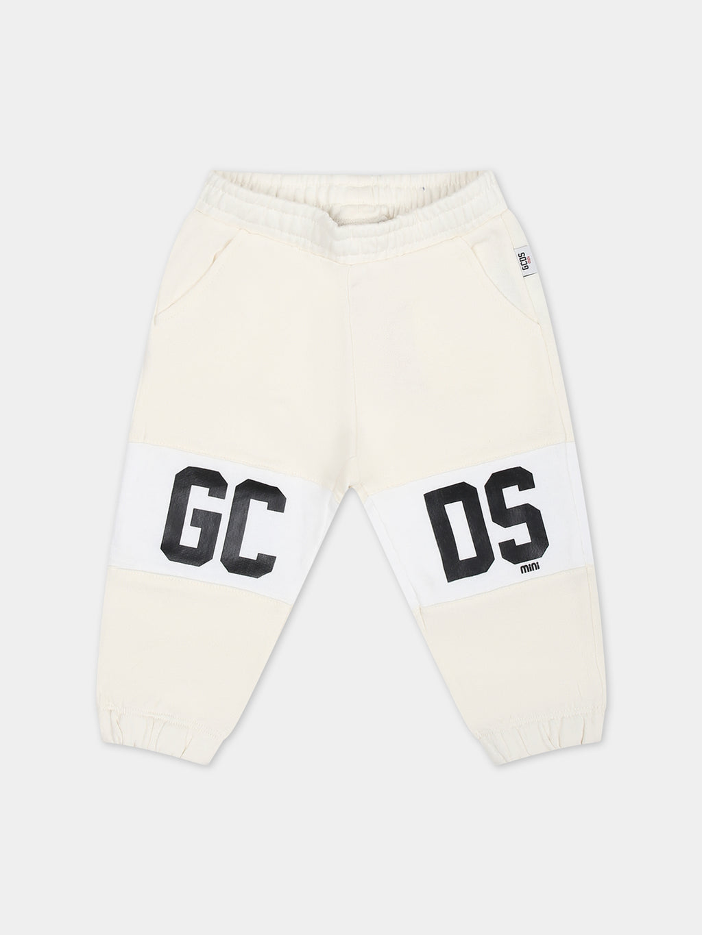 White trousers for babies with logo