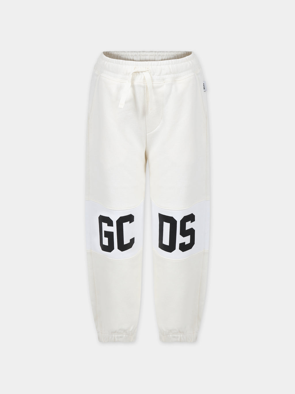 White trousers for kids with logo