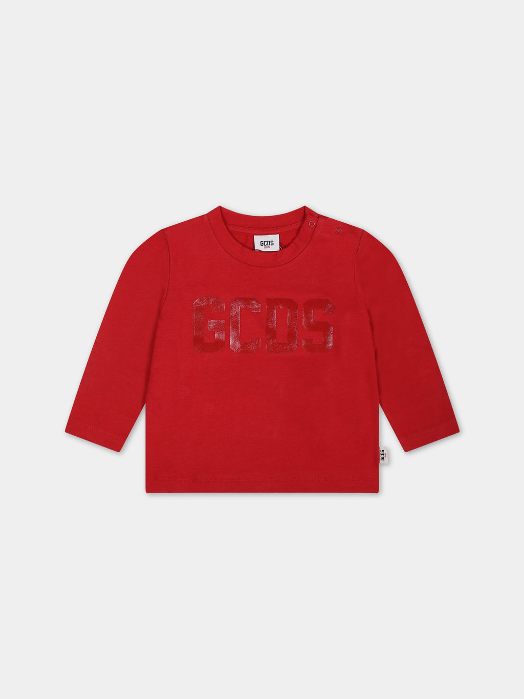 Red t-shirt for baby boy with logo