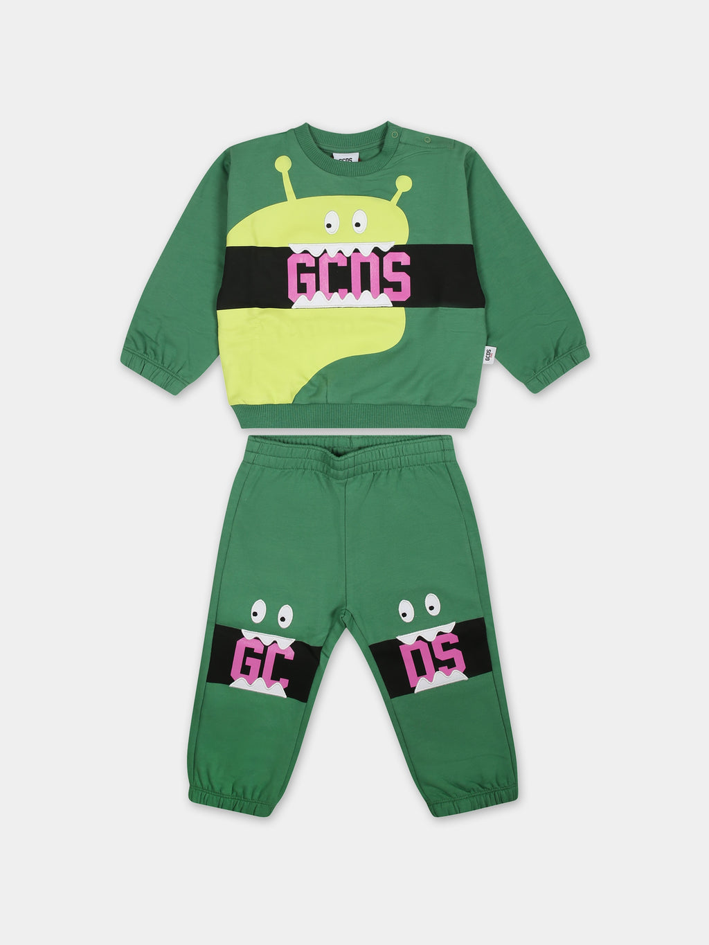 Ensemble vert pour bébé garçon avec monstre et logo