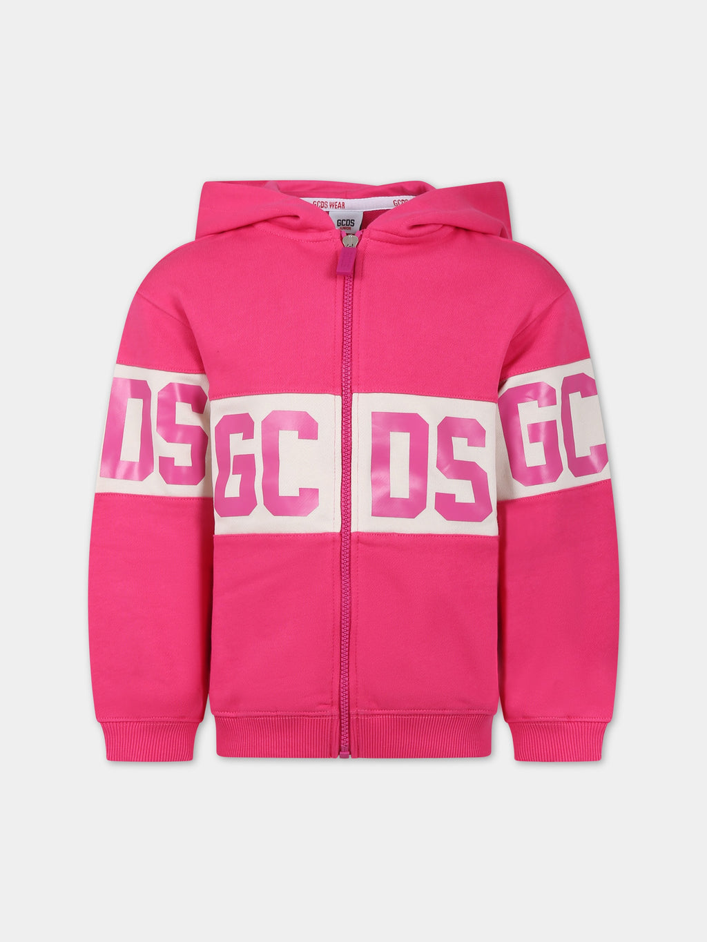 Felpa fucsia per bambina con logo