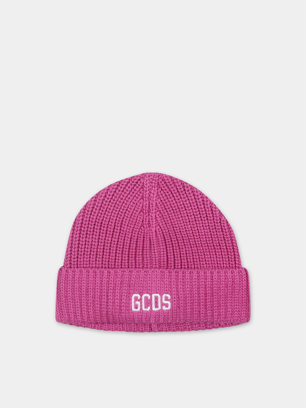Fuchsia hat for girl with logo