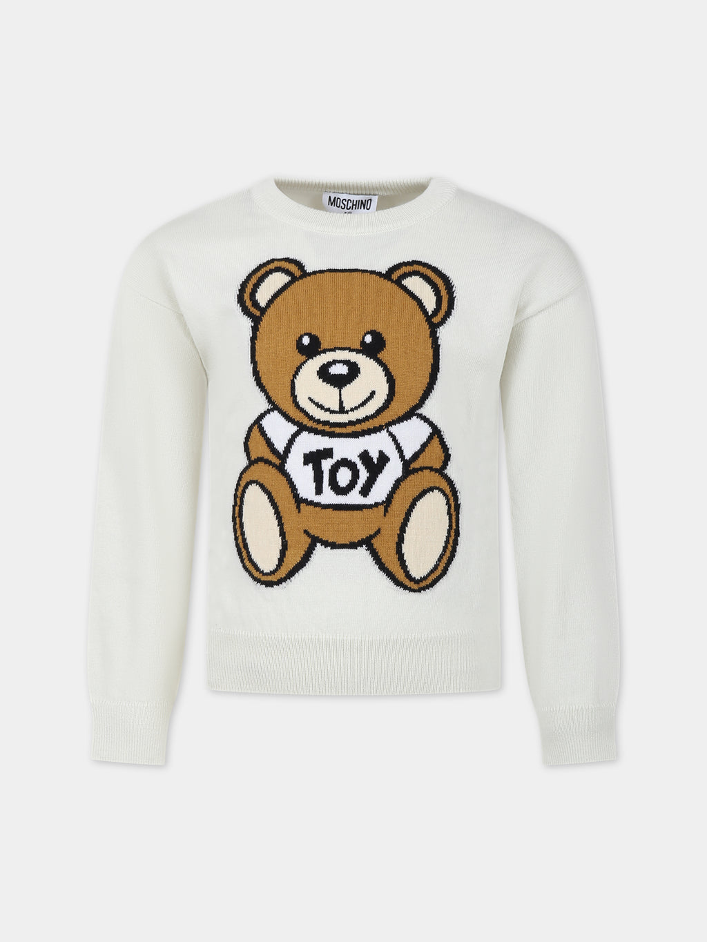 White sweater for kids with Teddy Bear