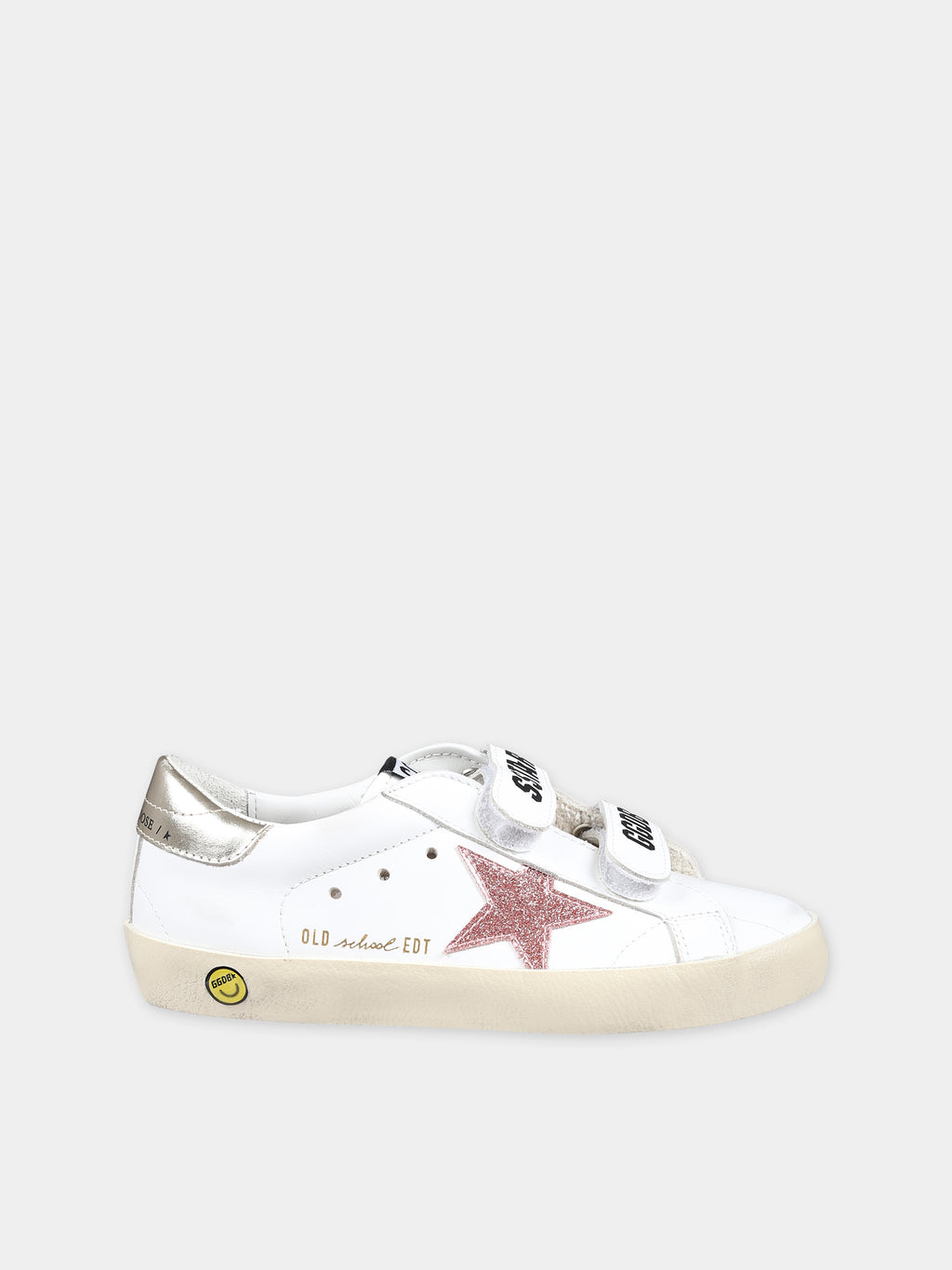 White Old School sneakers for girl with star