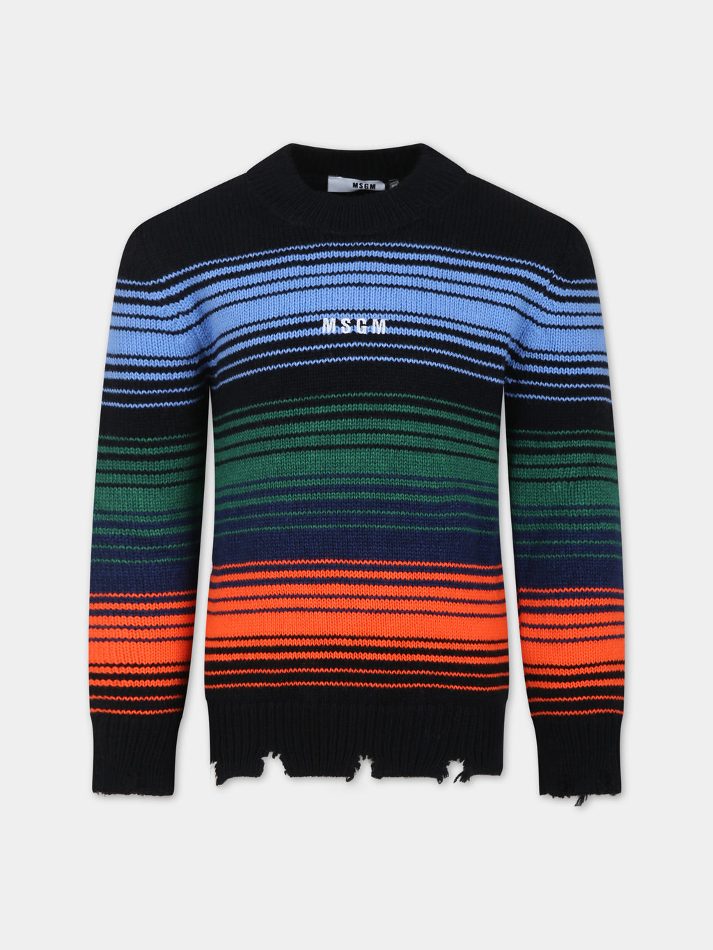 Pull multicolore pour garçon avec logo