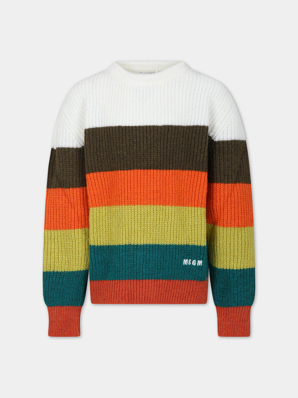 Multicolored sweater for girl with logo