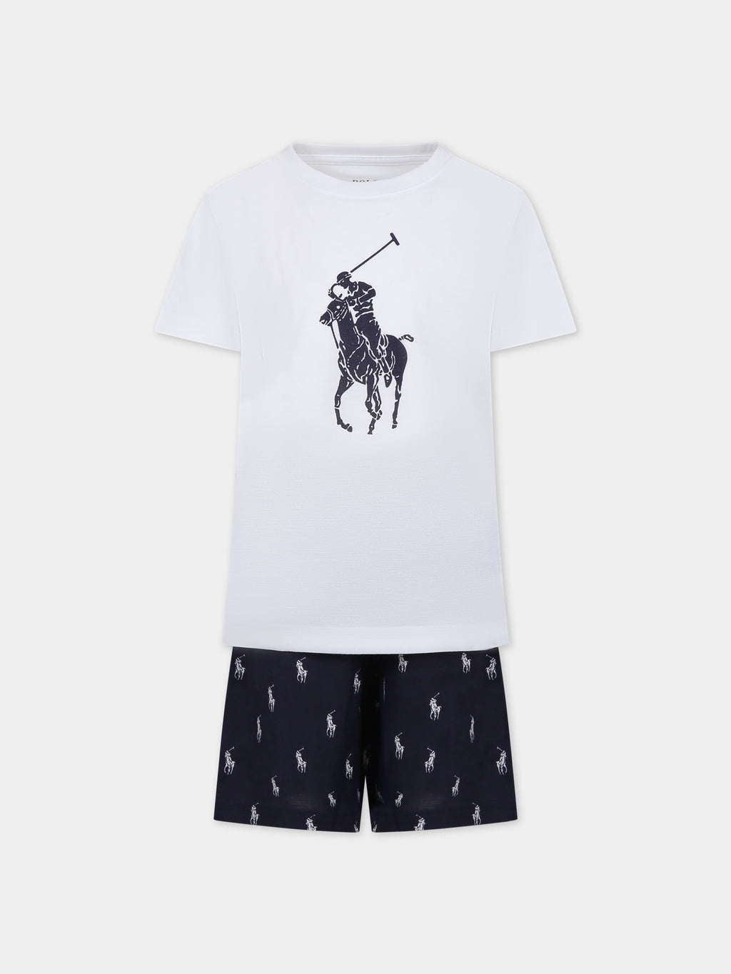 White pajamas for boy with logo