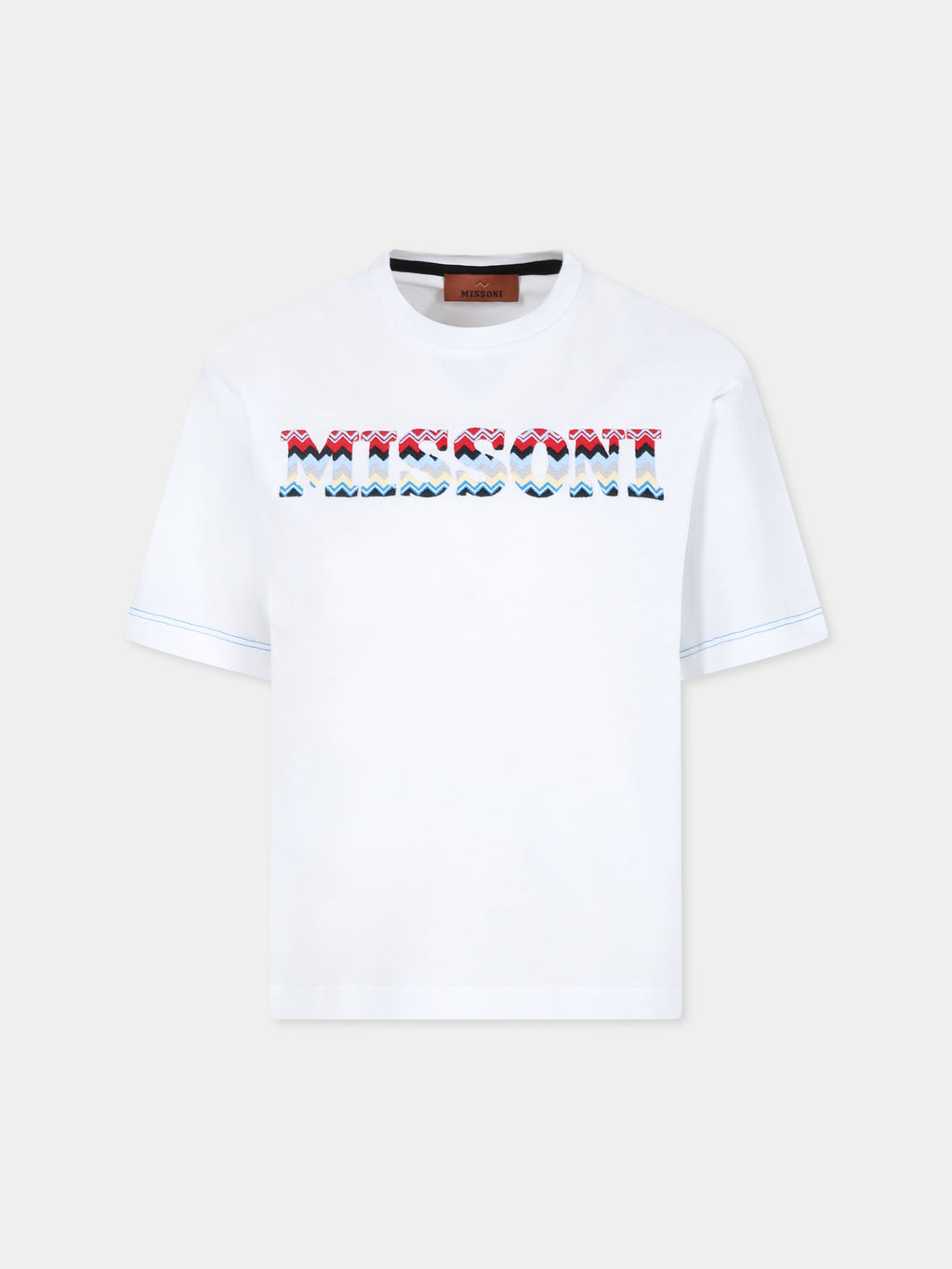 White t-shirt for boy with logo