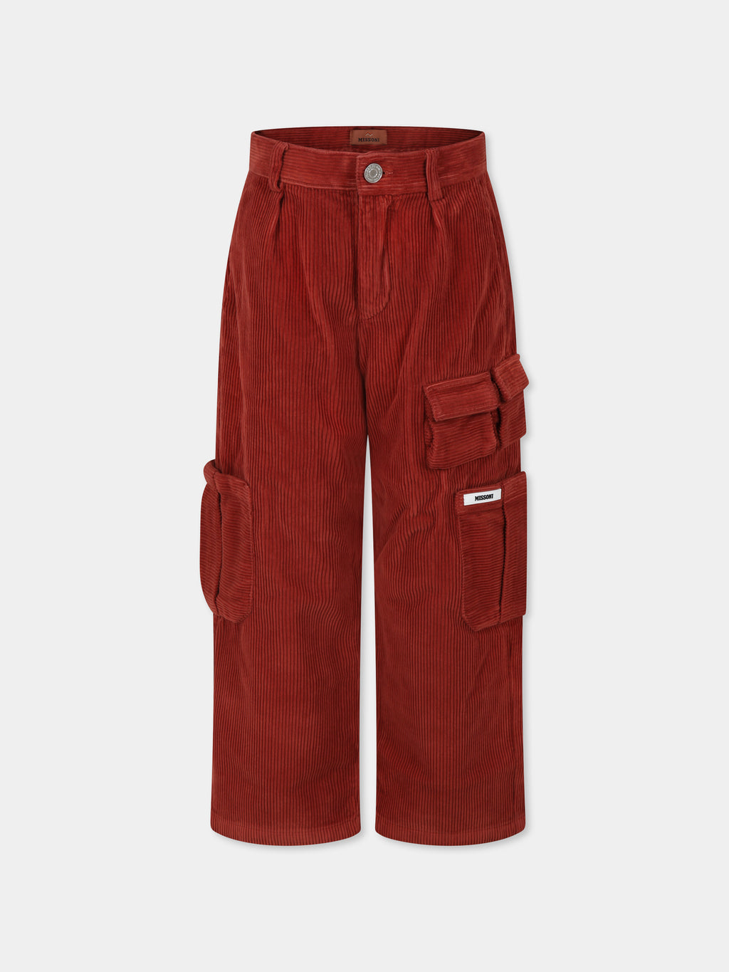Orange trousers for boy with logo