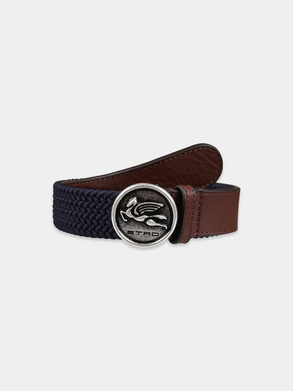 Ceinture bleue pour garçon avec Pegaso et logo