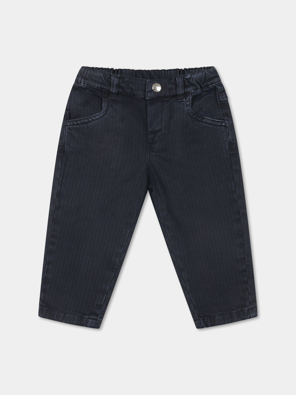 Blue trousers for boy with Pegaso and logo