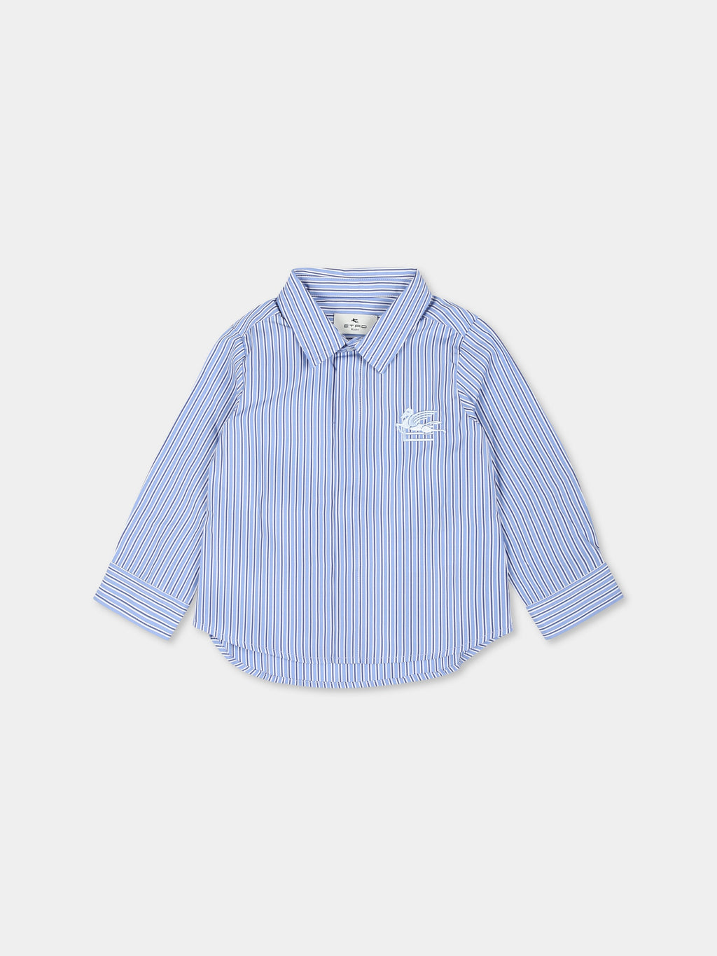 Light blue shirt for baby boy with logo