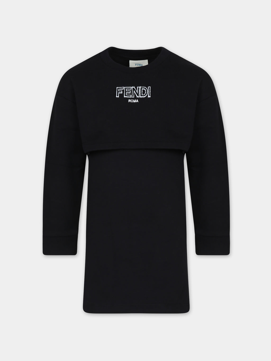 Black dress for girl with Fendi logo