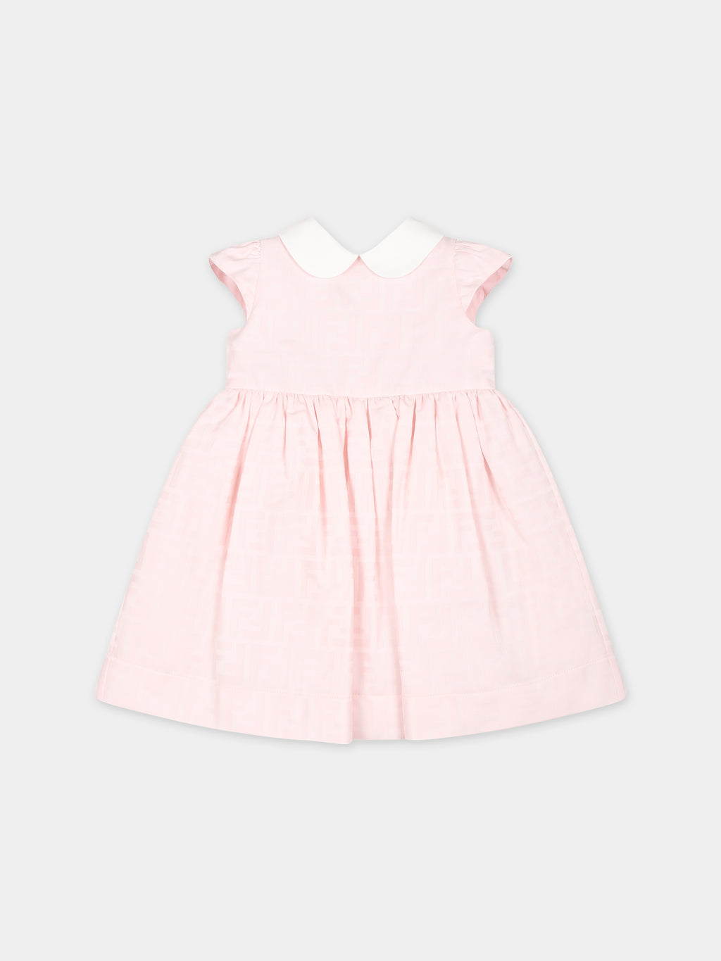 Pink dress for baby girl with double F