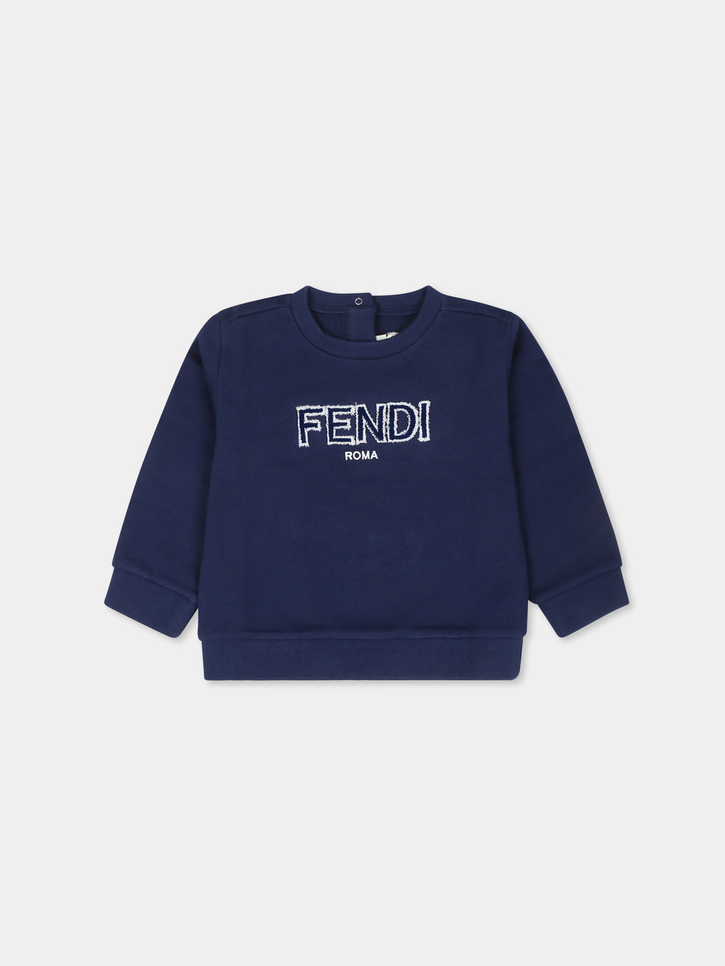 Blue sweatshirt for baby boy with Fendi logo