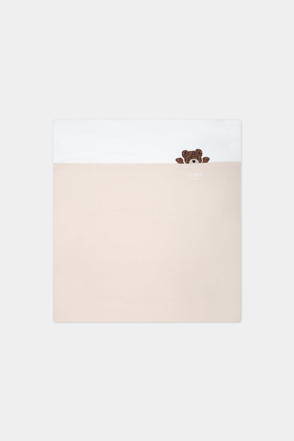 Couverture beige pour bébé enfants avec ours et logo Fendi